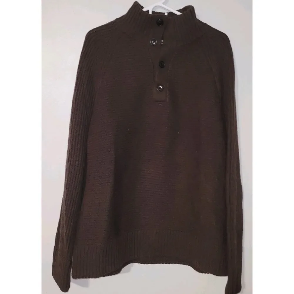 Banana Republic Mens Italian WoolBlend MockNeck Sweater Xl Extra Large